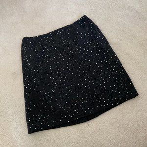 NWT Ann Taylor Black Tweed Skirt with Sequins NEW US14P
